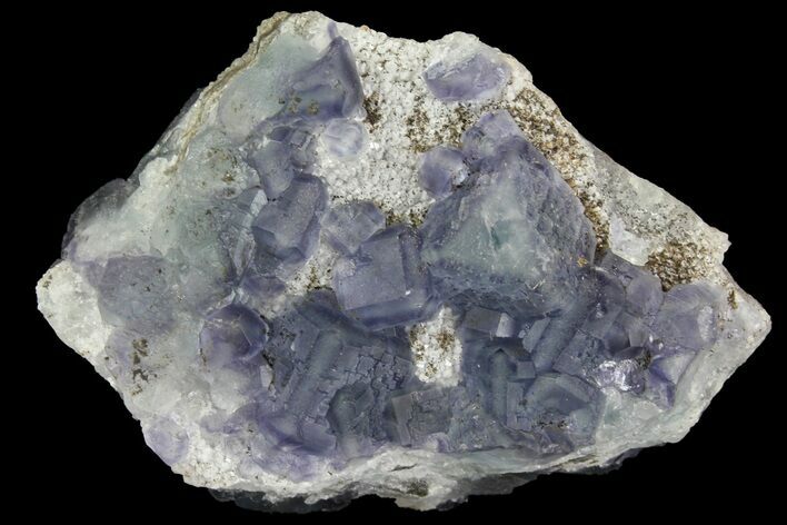 Multicolored Fluorite Crystals on Quartz - China #149746